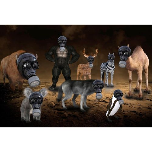Papermoon Fototapete »Gasmasken Tiere«