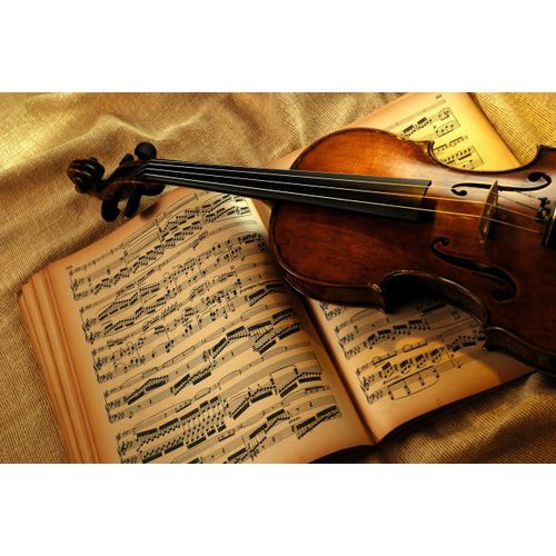 Papermoon Fototapete »VIOLINE-MUSIK KUNST RETRO VINTAGE GEIGE INSTRUMENT STEG«