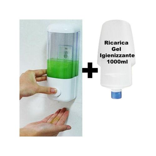 Trade Shop Traesio - handdesinfektionsgelspender für die wandmontage mit nachfüllpackung 1000ML 1 liter