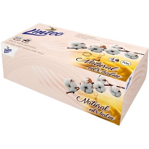 Linteo Paper Tissues Four-ply Paper, 70 pcs per box papieren zakdoekjes met Balsem 70 st