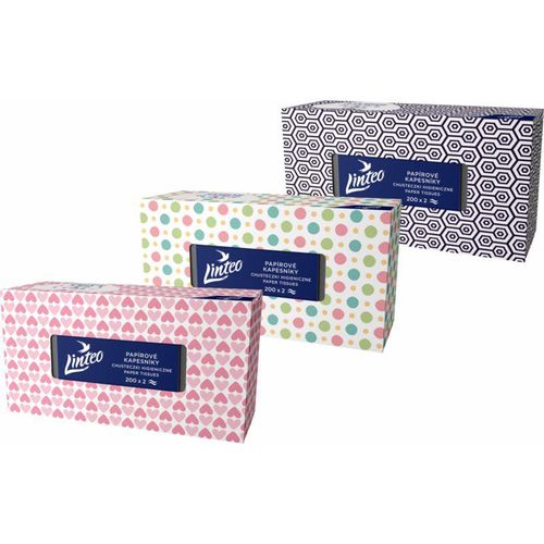 Linteo Paper Tissues Two-ply Paper, 200 pcs per box papieren zakdoekjes 200 st