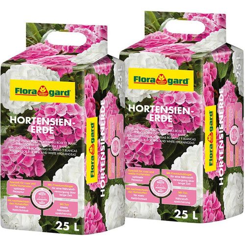 Hortensienerde f. rosa und weiße Hortensien 2x25 l - Floragard