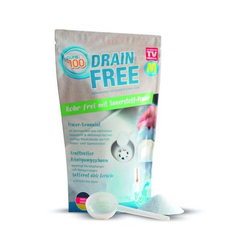 Mediashop - Pure100 Drain Free - kraftvoller Reinigungsschaum - beseitigt jede Verstopfung und Ablagerung in den Rohren - Abflussreiniger - entfernt