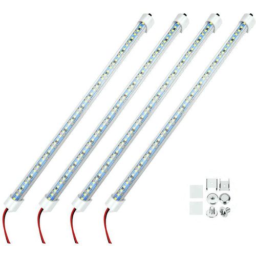 12V Innen-LED-Lichtleiste 48 LED-Streifenlichter mit Schalter und Magneten 6500K weißes Licht für Auto v