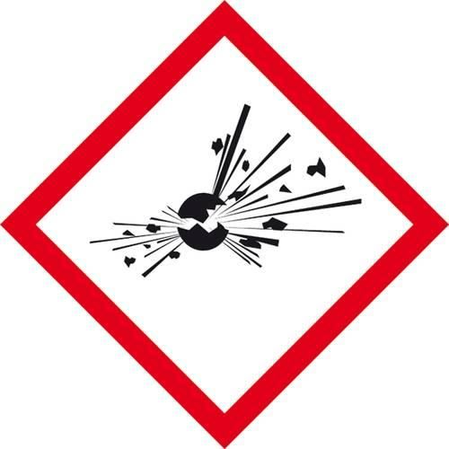 SafetyMarking 31.B1010 GHS-Gefahrenpiktogramm 01 explodierende Bombe Folie selbstklebend (B x H) 37 mm x 37 mm 500 St.