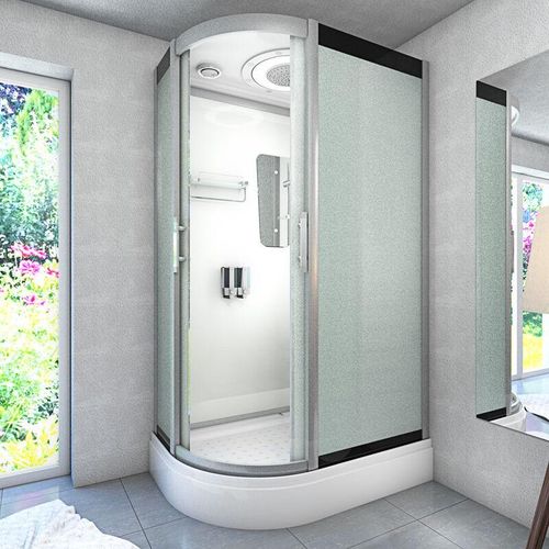Dusche Duschkabine D60-70M3L-EC Duschtempel Sauna 120×80 cm – Weiß