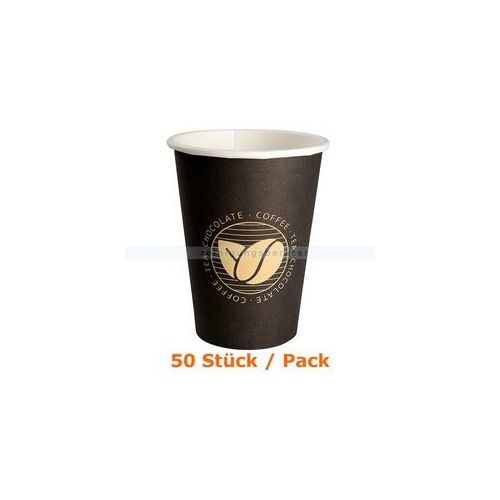 Kaffeebecher Hot cup Beans 360 ml 50 Stück Trinkbecher Einwegbecher für Heiß- und Kaltgetränke