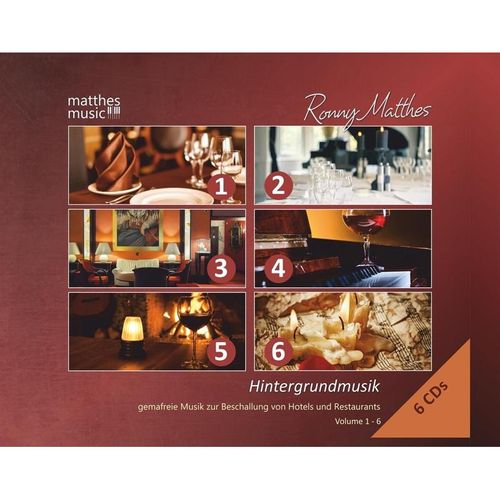 Hintergrundmusik: Vol.1-6-Gemafreie Musik (6cds) - Ronny Matthes, Gemafreie Musik, Klaviermusik. (CD)