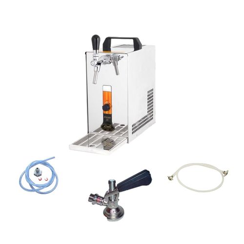 Komplett Set - Zapfanlage, Bierzapfanlage PYGMY 25/K mit Membranpumpe, 1-leitig Trockenkühlgerät aus Edelstahl, 35 Liter/h, Green Line, KeyKeg