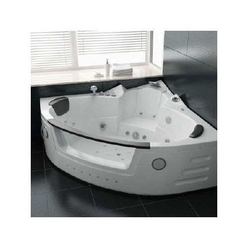 Whirlpool 140x140 cm Wasserfall Heizung Lichttherapie Soundsystem Reinigungsprogramm Bluetooth-Sound