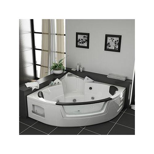 Whirlpool 152x152 cm Heizung Reinigungsprogramm & Lichttherapie Wasserfall 12 Hydrojets