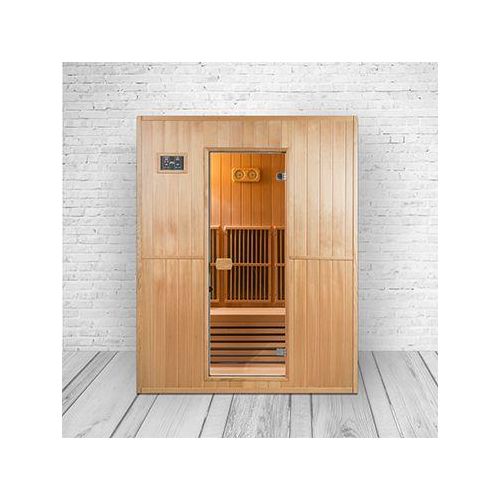 PureHaven Infrarotsauna 120x160x200 cm für 4 Personen Saunaofen aus kanadisches Hemlock-Tannenholz e