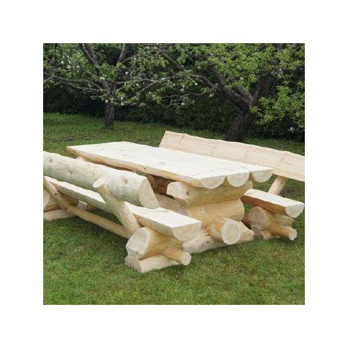 PureHaven Luxus-Holzgarnitur 195x82x80 cm Tischabmessungen massiver Naturstamm nordische Fichte Bloc