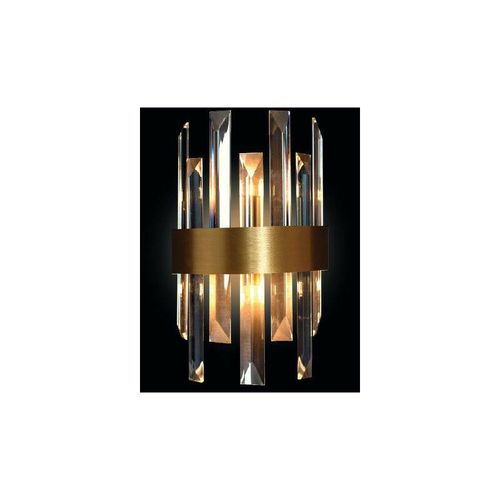 Illuminati Zenna LED-Wandleuchte in satiniertem Gold, klarem Kristall