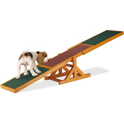 Dog Agility Wippe, Agility Training, große & kleine Hunde, Hundetraining, Hundewippe, 54 x 180 x 30 cm, bunt - Relaxdays
