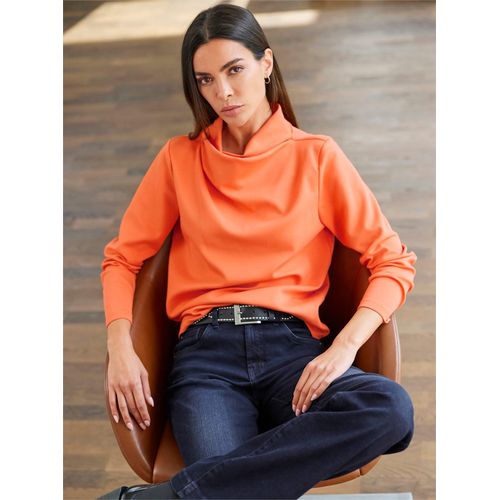 Sweatshirt HEINE Gr. 44, orange Damen Sweatshirts