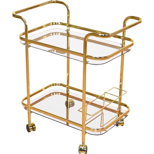 Servierwagen HOME AFFAIRE, gold (goldfarben), B:69cm H:75cm T:44cm, Metall, Rollwagen