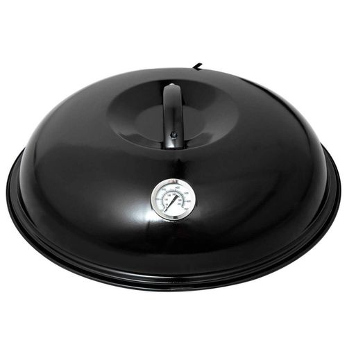 Paella World International Backhaube 42cm mit Thermometer, Schwarz, 1-teilig