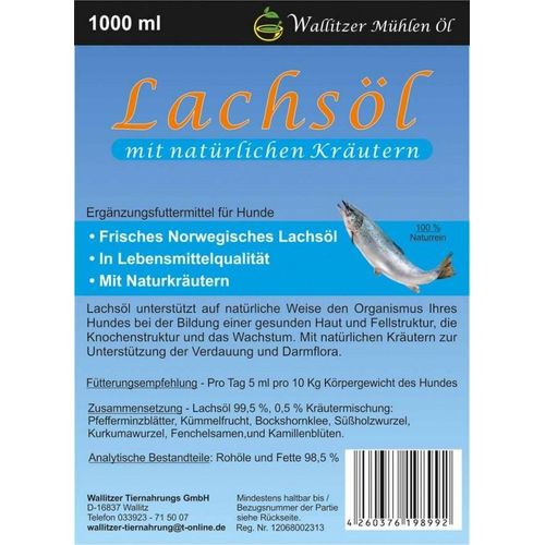 Wallitzer Lachsöl mit Kräutern 1000ml