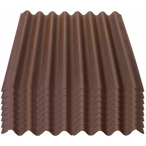 Onduline Easyline Dachplatte Wandplatte Bitumenwellplatten Wellplatte 8×0,76m² – braun