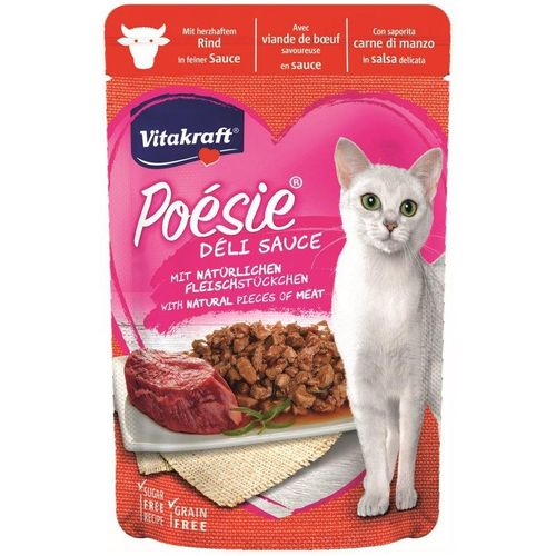Katzenfutter Poesie DeliSauce, Rindfleisch - 23 Beutel - Vitakraft
