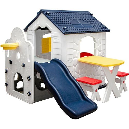 Kinder Spielhaus mit Rutsche - Garten Kinderhaus ab 1 - Indoor Kinderspielhaus - bunt
