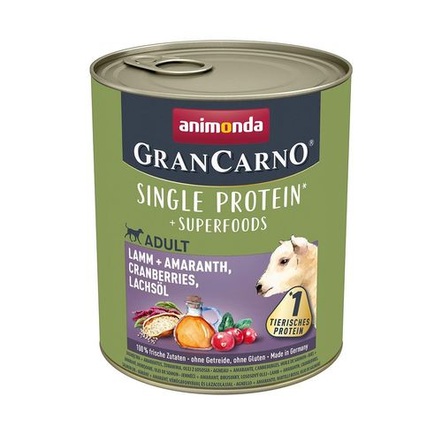 animonda GranCarno superfoods Lamm + Amarant + Cranberry + Lachsöl 6x800g