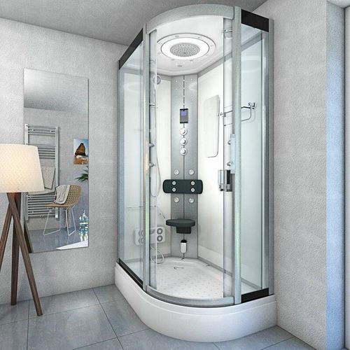Dusche Duschkabine D60-70T3R Duschtempel Sauna 80×120 cm – Weiß