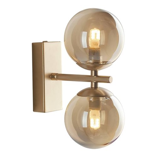 Eco-Light Wandleuchte Neptun 2fl. gold mit Glaskugeln