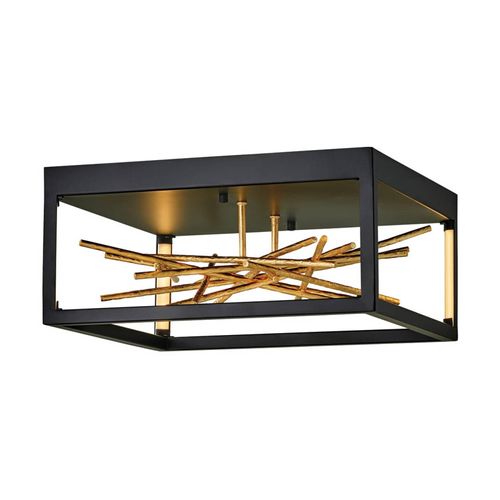 Quintiesse LED-Deckenleuchte Styx, schwarz, 3.000 K 46 x 22cm