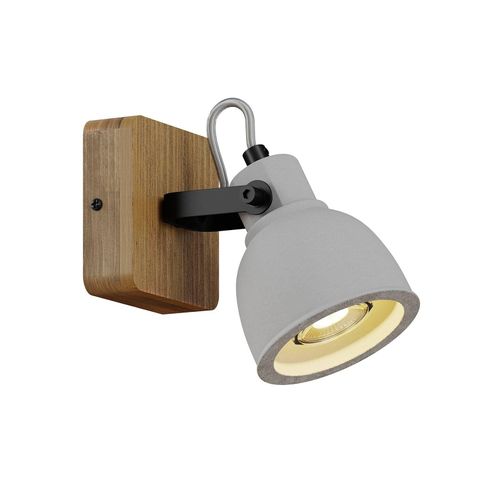 Lindby Mitis LED-Spot aus Holz und Beton