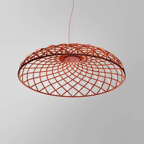 FLOS LED-Hängeleuchte Skynest, rot, Ø 90,4 cm, Kunststoff