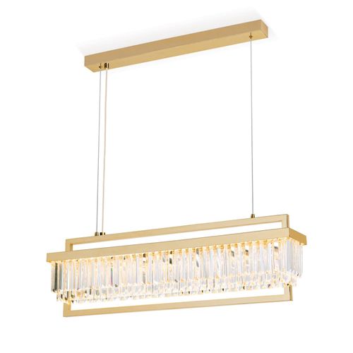 ORION LED-Pendelleuchte Prism, länglich, gold