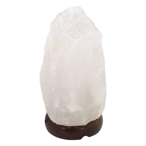 Globo Salzkristall-Tischlampe Stone, weiß