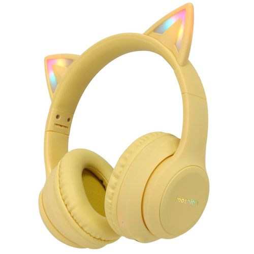 iMoshion Kids LED Light Cat Ear Bluetooth-Kopfhörer – Kinderkopfhörer – Gelbe