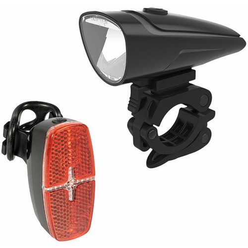 BREHMA LED Fahrradbeleuchtung SET Scheinwerfer Rücklicht Fahrradlicht Akku StVZO