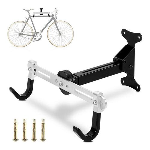 Vingo – Fahrradständer Fahrradhalterung für 1 Fahrräder Wand klappbare Fahrradaufhängung Wand platzsparende Rennrad Fahrrad Wandhalterung – Schwarz