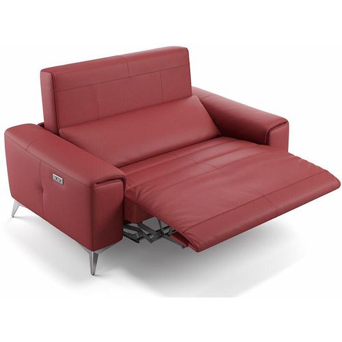 Leder 2-Sitzer Sofa Mini bella Rot 17 x 100 x 78 cm – Rot – Sofanella