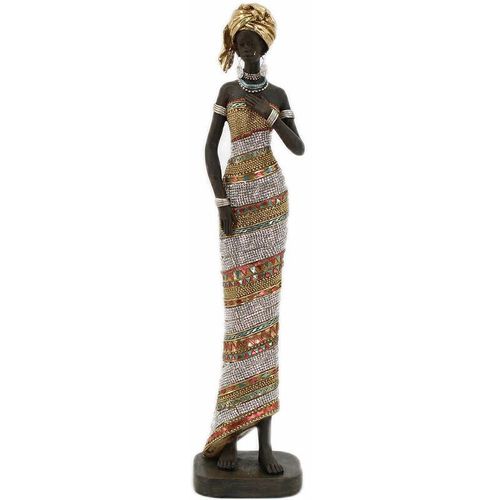 Signes Grimalt - Afrikanische Figurenfiguren Abbildung Afrikanische afrikanische Frauen und Gold -Elefanten 9x11x44cm 28686 - Dorado