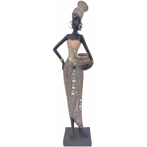 Signes Grimalt - Afrikanische Figurenfiguren Afrikanische afrikanische Figur und braune Elefanten 5x10x33cm 28740 - Marrón