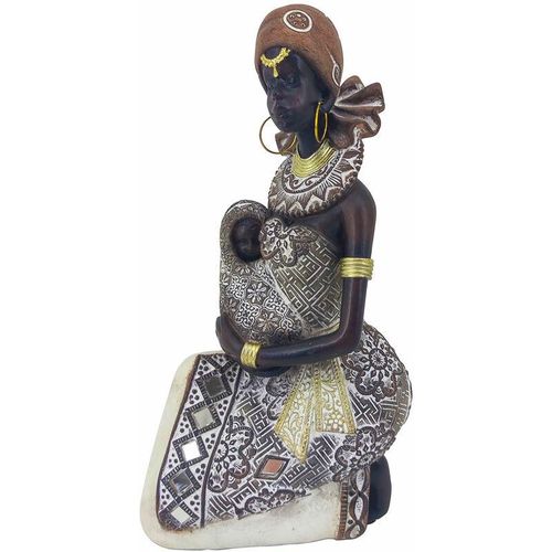 Signes Grimalt - Afrikanische Figurenfiguren Afrikanische Figur afrikanische und braune Elefanten 7x11x20cm 28736 - Marrón