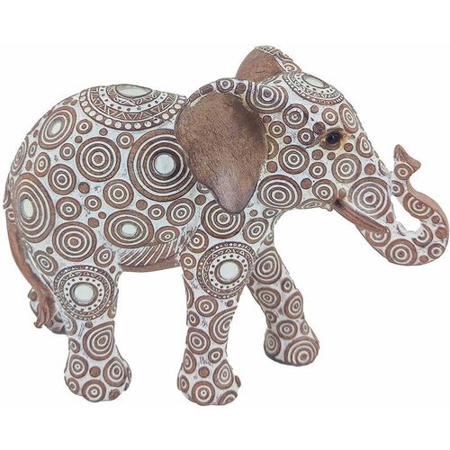Elefantenfigur Figuren Elefant Figure Afrikanische und braune Elefanten 8x19x15cm 28752 - Marrón - Signes Grimalt