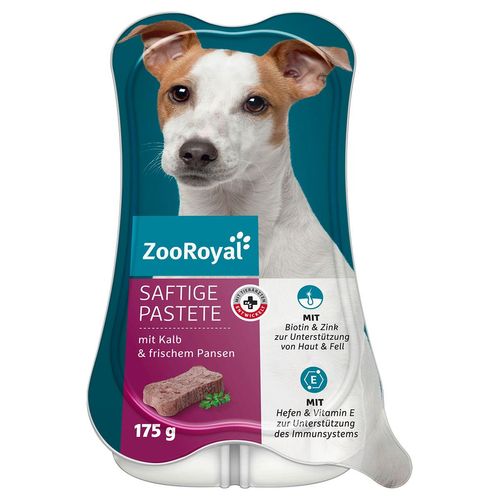 ZooRoyal Saftige Pastete mit Kalb & frischem Pansen 15x175g