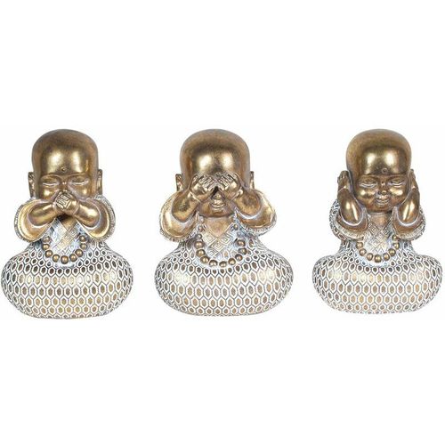 Buddha -Figurenfiguren Buddha -Figur Set 3 u Buddha Silber 9x12x15cm 18145 – Plateado – Signes Grimalt