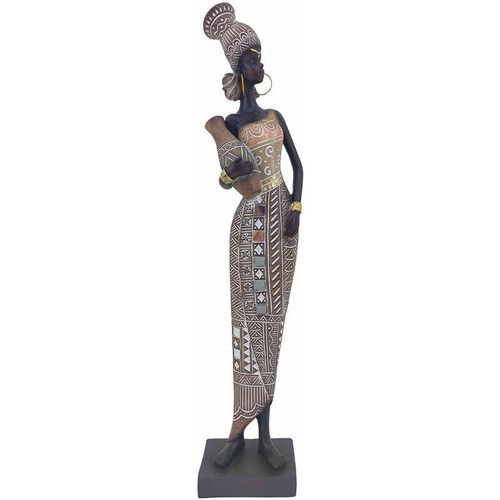 Afrikanische Figurenfiguren Afrikanische Figur afrikanische und braune Elefanten 5x7x33cm 28741 - Marrón - Signes Grimalt