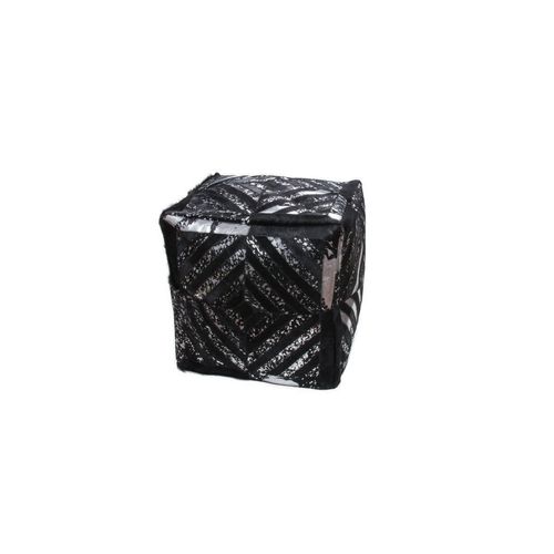 Spark Pouf 400 Schwarz / Silber 45cm x 45cm