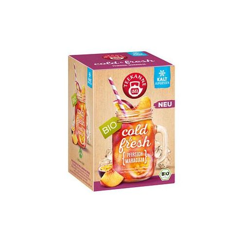 TEEKANNE cold & fresh Pfirsich-Maracuja Bio-Tee 15 x 3,0 g