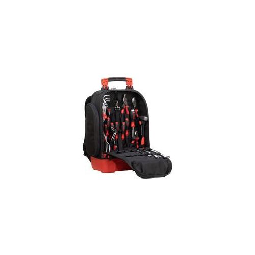 Werkzeugrucksack mechanic Set, Werkzeug-Set schwarz/rot, 41-teilig, mit Rucksack