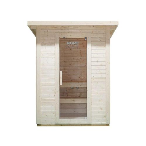 Outdoor Saunahaus talo m – für 3 Personen, Holz: Fichtenholz – inkl. Saunaofen und Saunazubehör i Gartensauna, Außensauna, Sauna – Home Deluxe