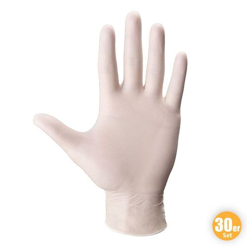 Latex-Handschuhe, Größe L - Weiß, 30er
